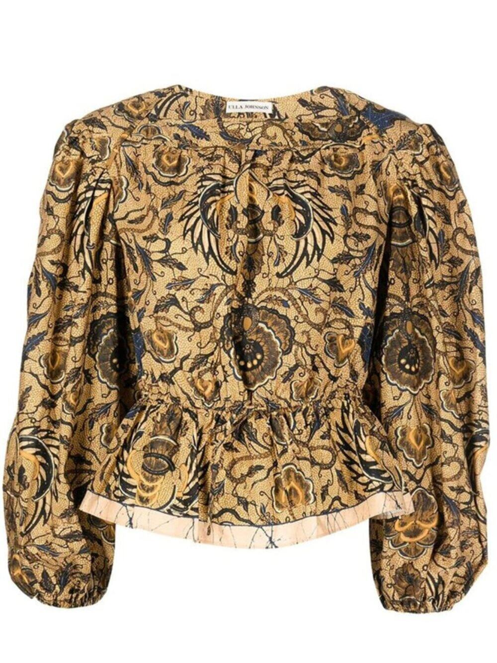 Ulla Johnson Mireya Puff Sleeve Printed Blouse